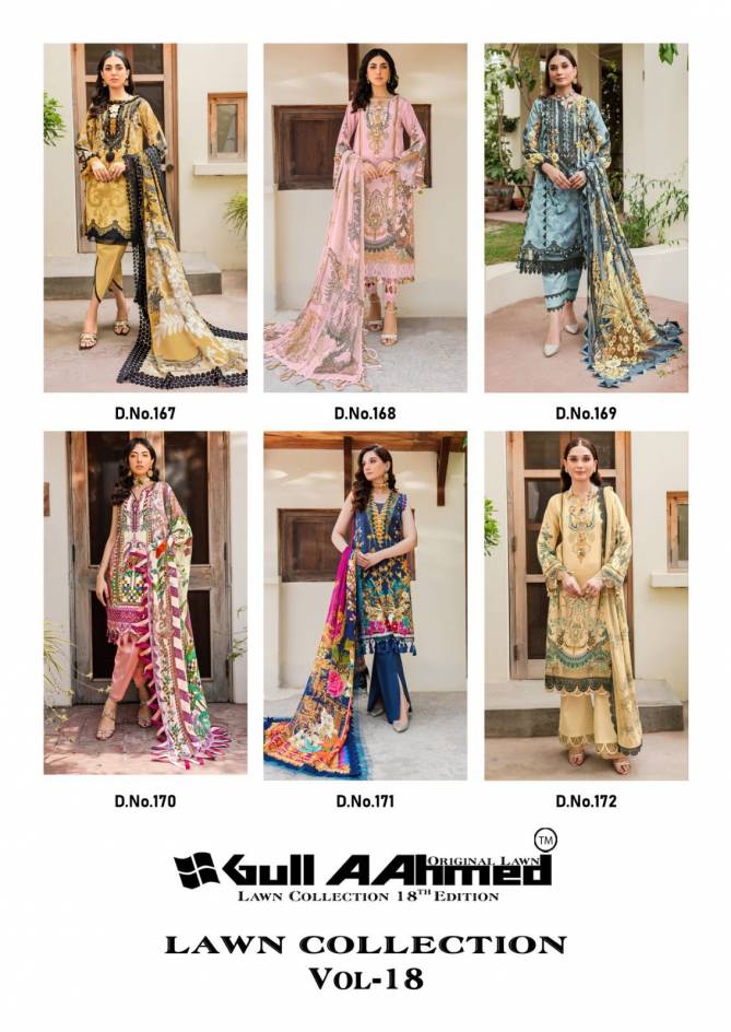 Gull A Ahmed Vol 18 Lawn Cotton Pakistani Dress Material Wholesale Price In Surat

